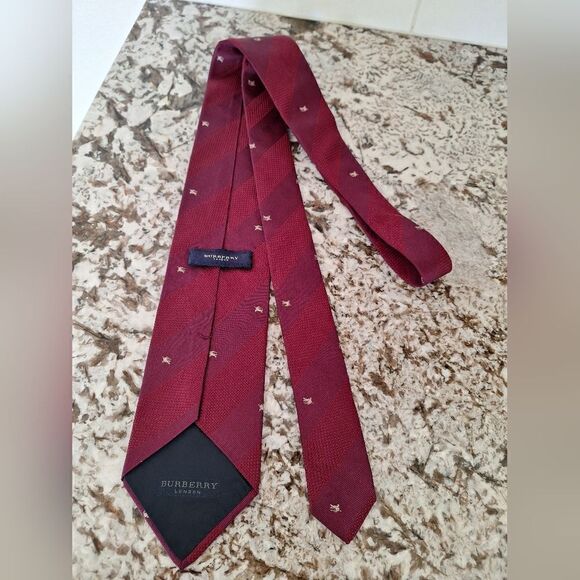 Burberry marron silk Tie - Picture 2 of 6